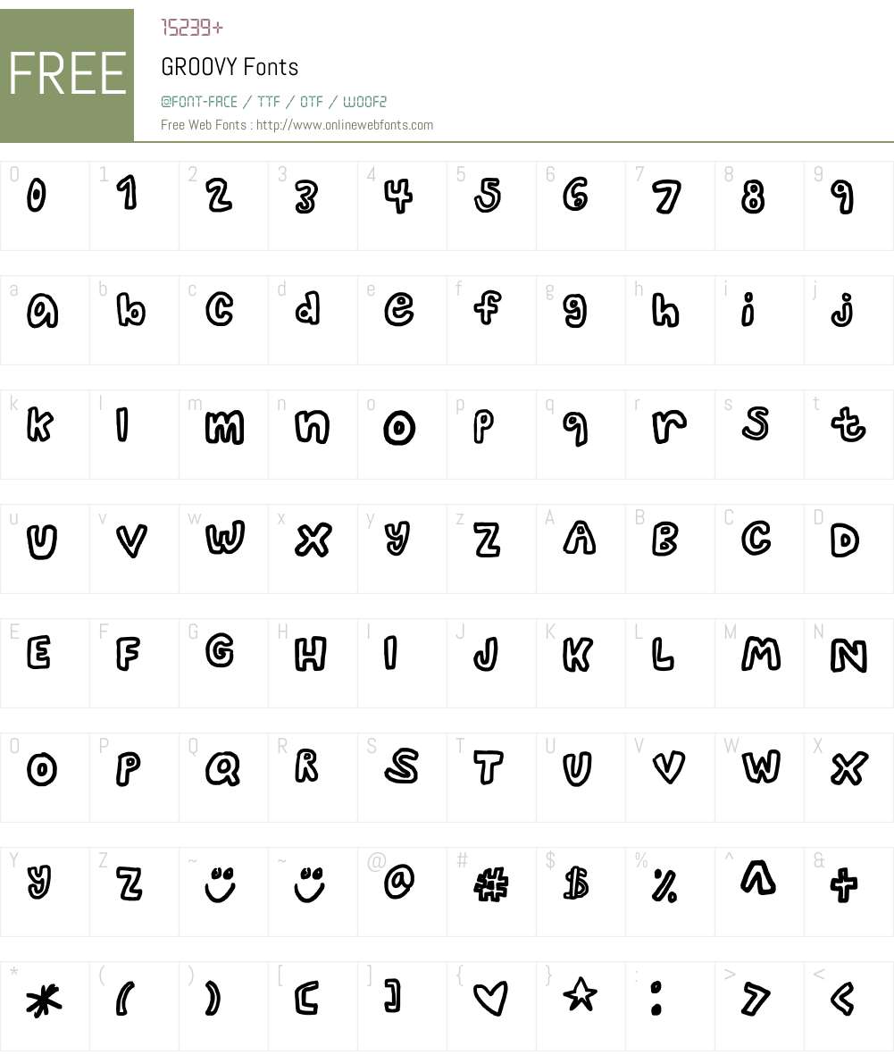 GROOVY Font Screenshots