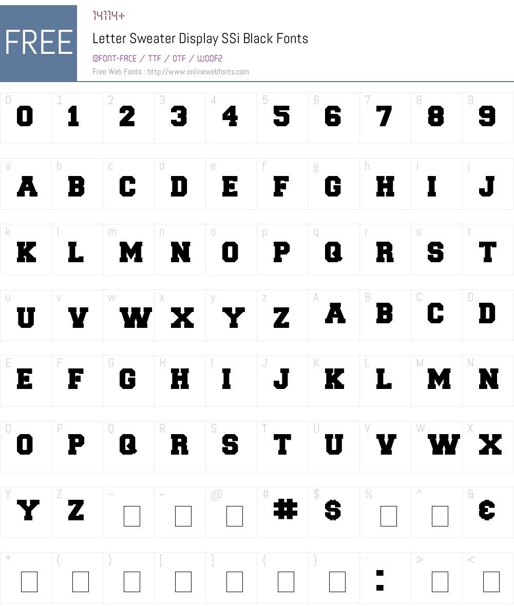 Letter Sweater Display SSi Font Screenshots