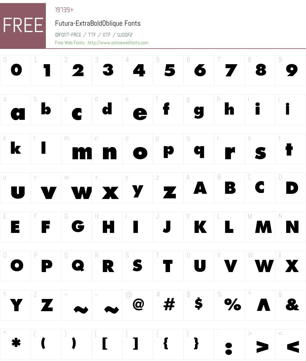 Futura Extra Font Screenshots
