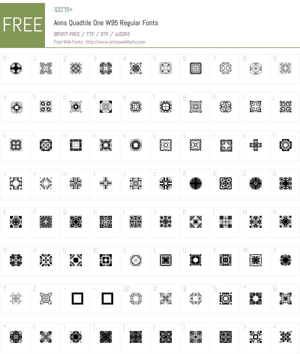 Anns Quadtile One Font Screenshots