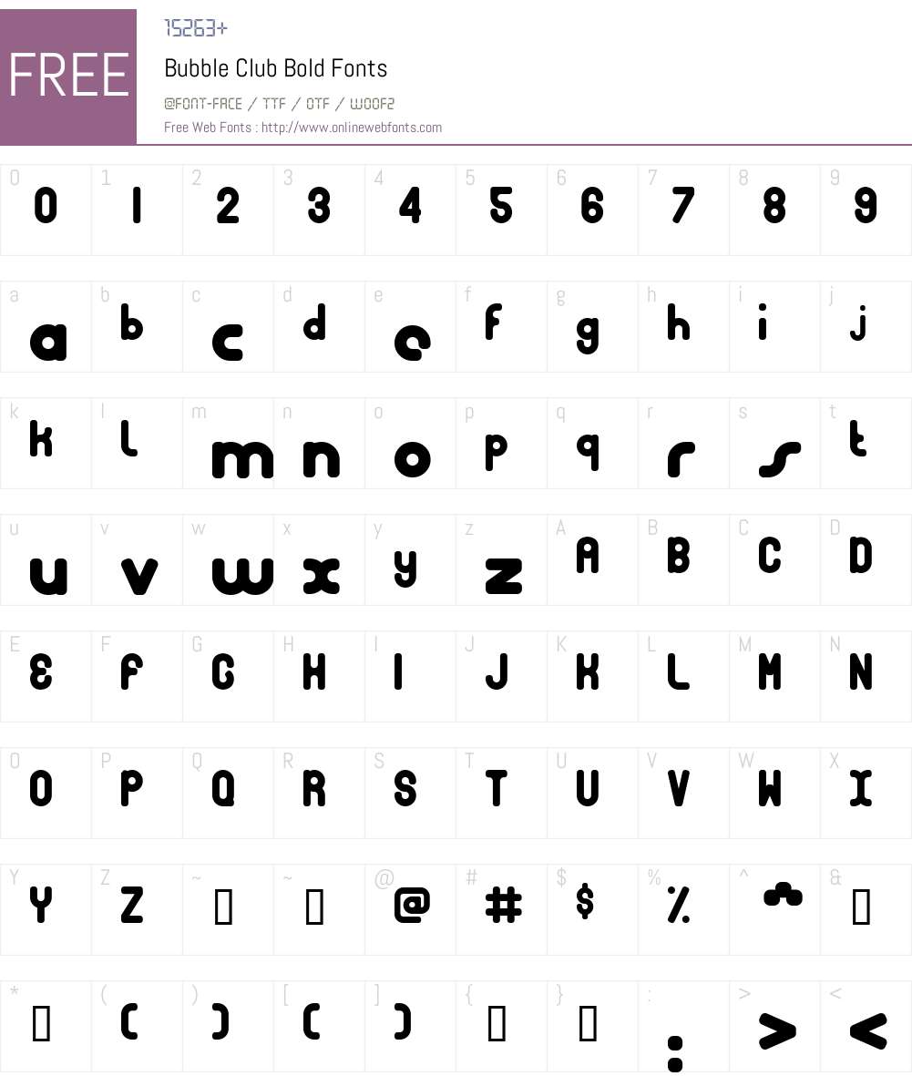 Bubble Club Font Screenshots