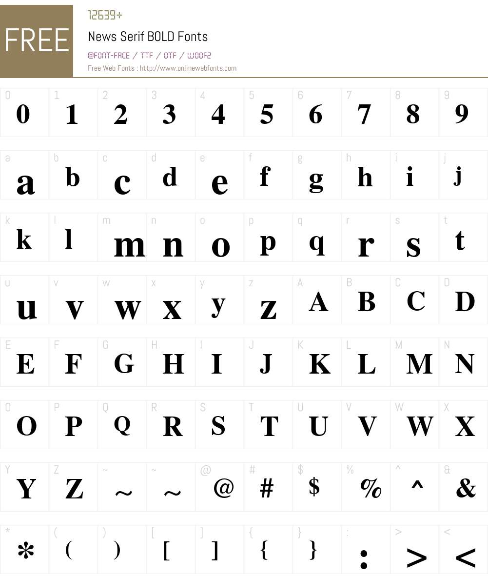 News Serif Font Screenshots