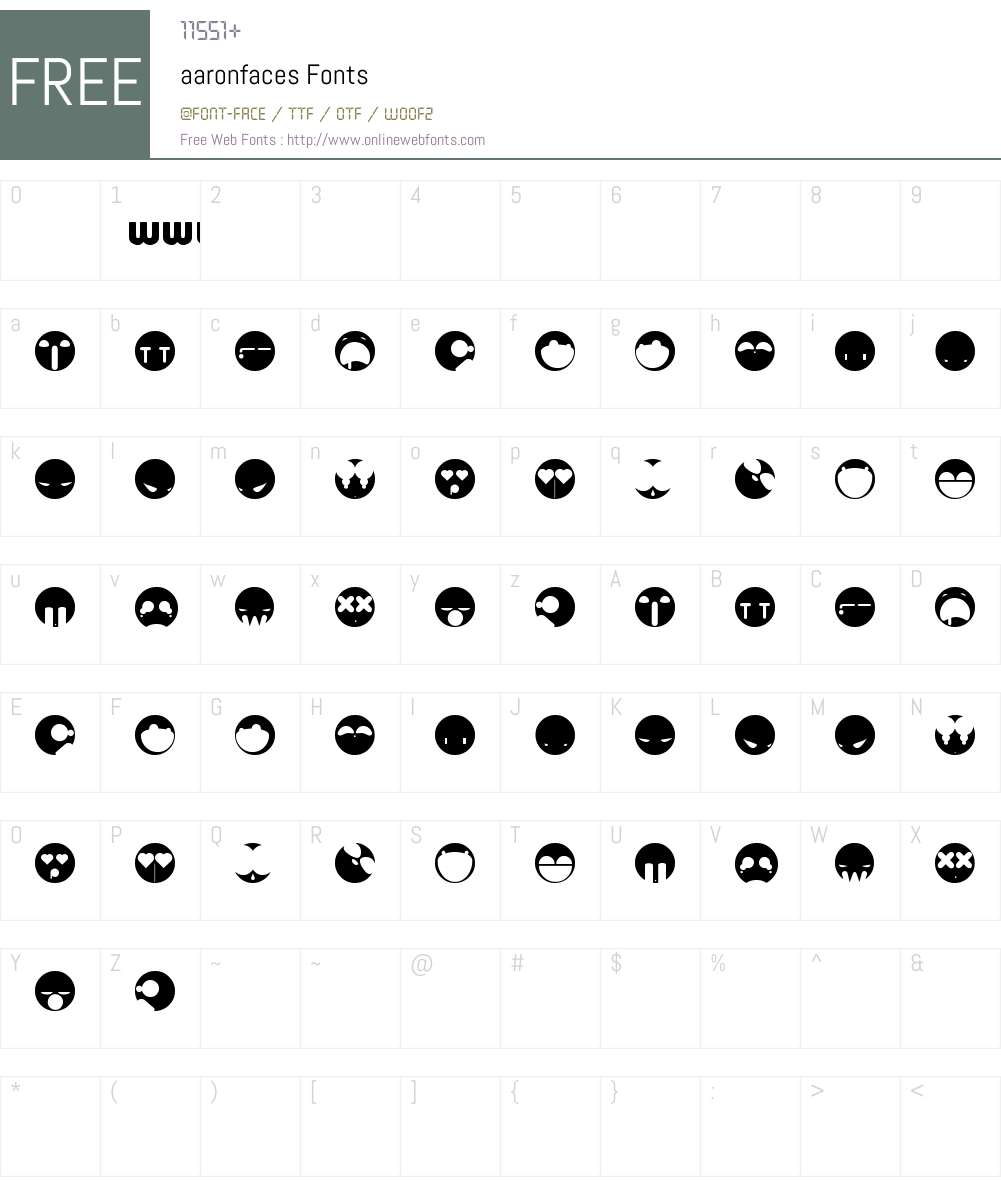 aaronfaces Font Screenshots