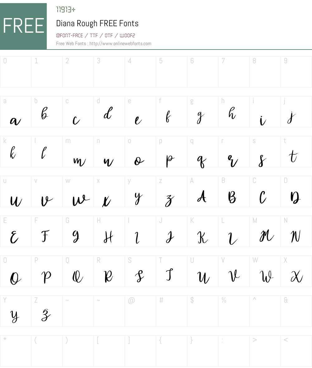 Diana Rough FREE Font Screenshots