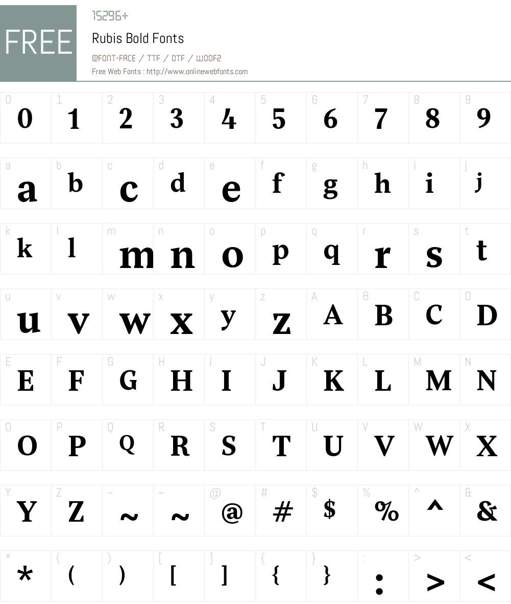 Rubis-Bold Font Screenshots