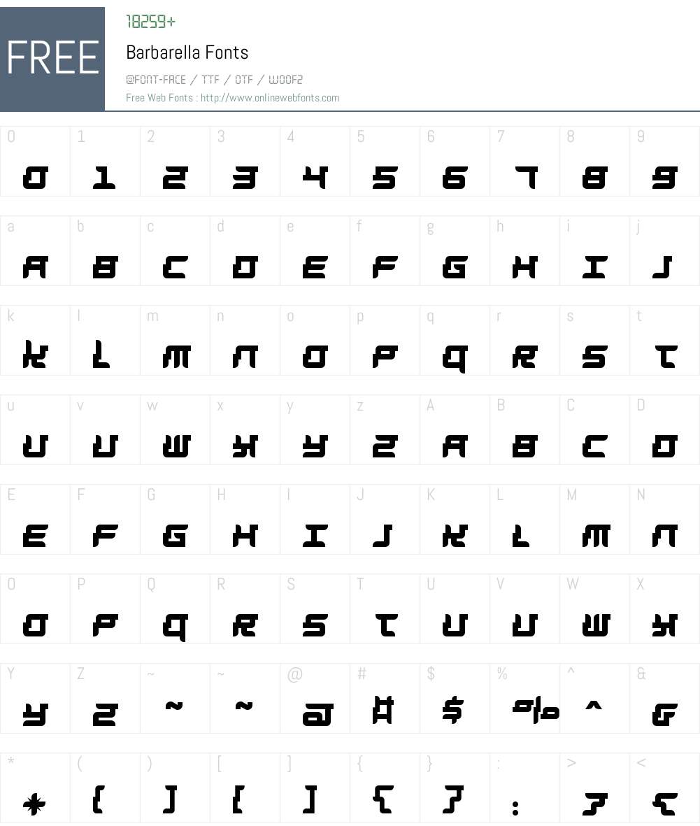 Barbarella Font Screenshots