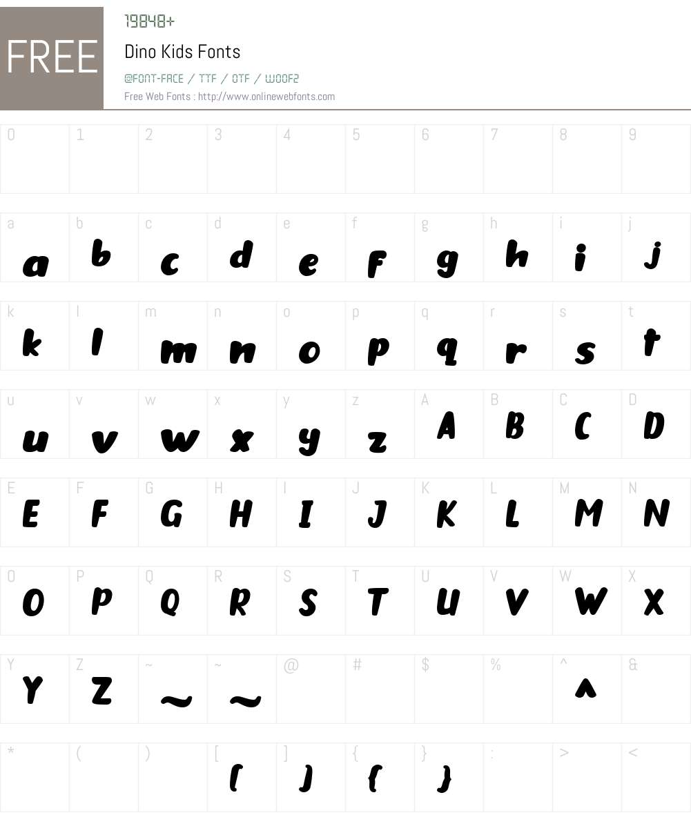 Dino Kids Font Screenshots