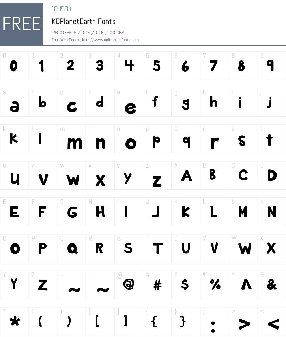 KBPlanetEarth Font Screenshots