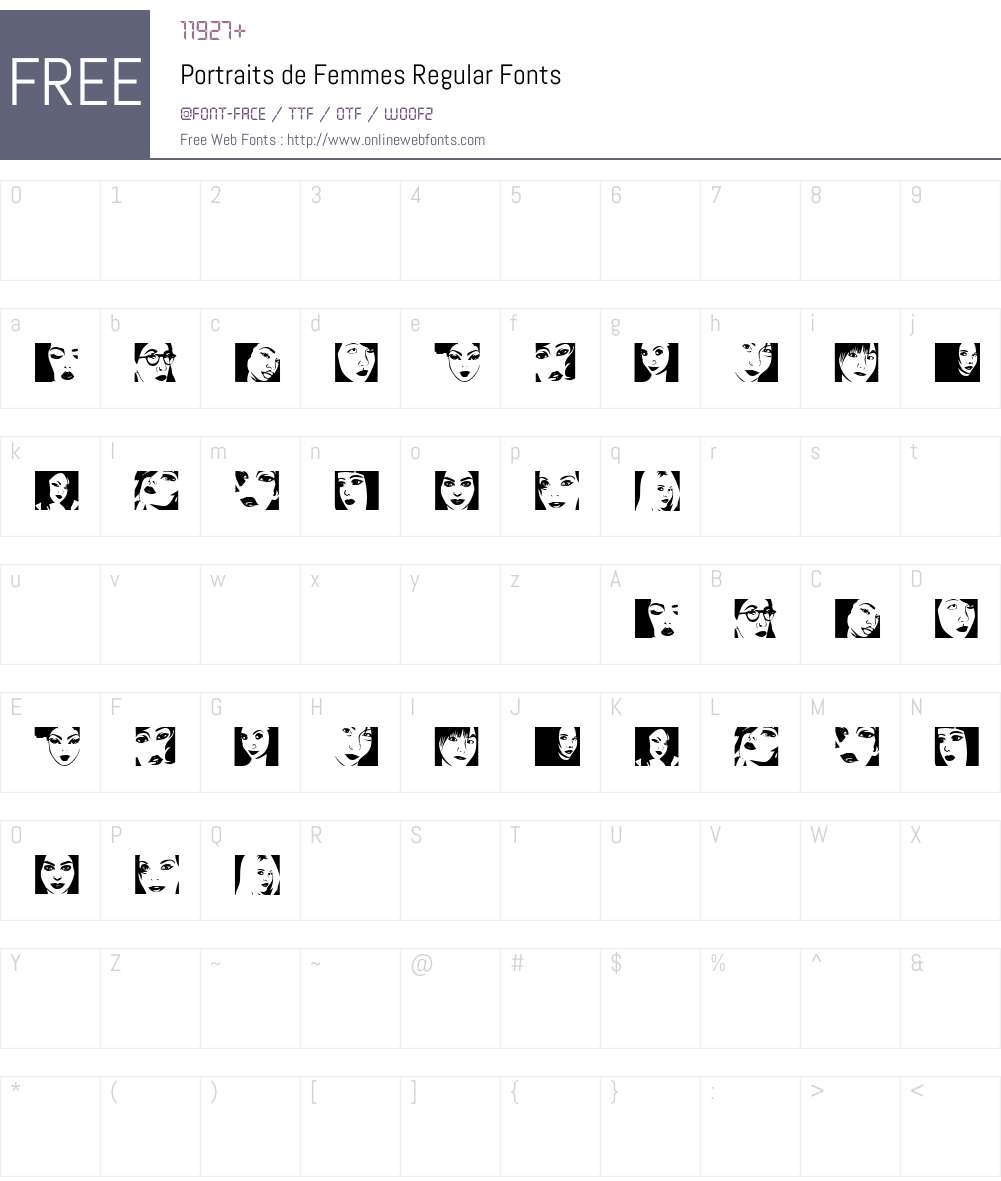 Portraits de Femmes Font Screenshots