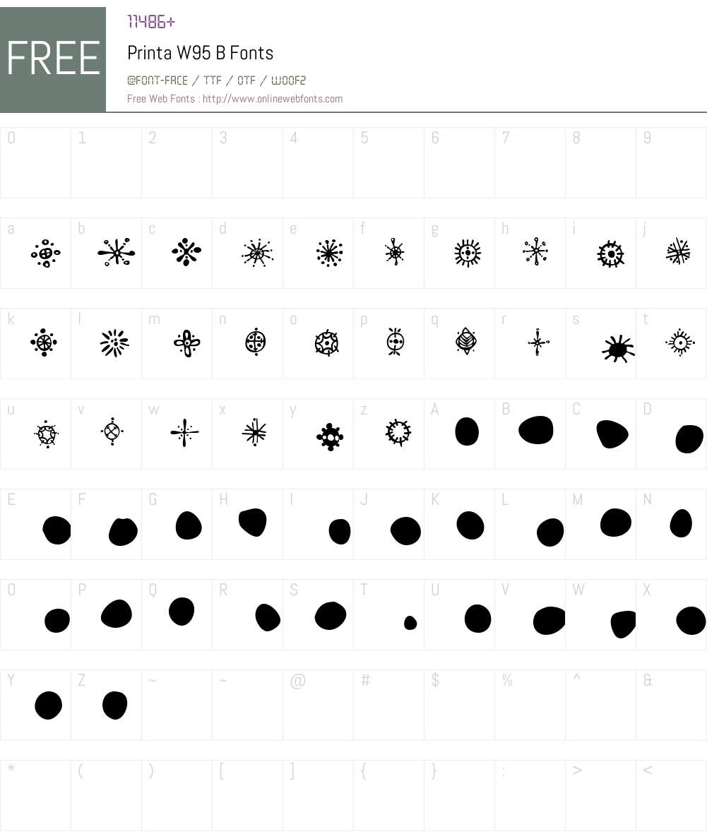 PrintaW95-B Font Screenshots