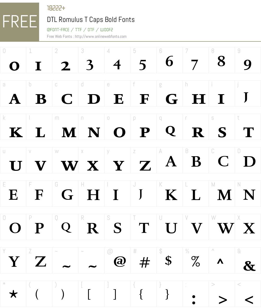 DTLRomulusTCaps Font Screenshots
