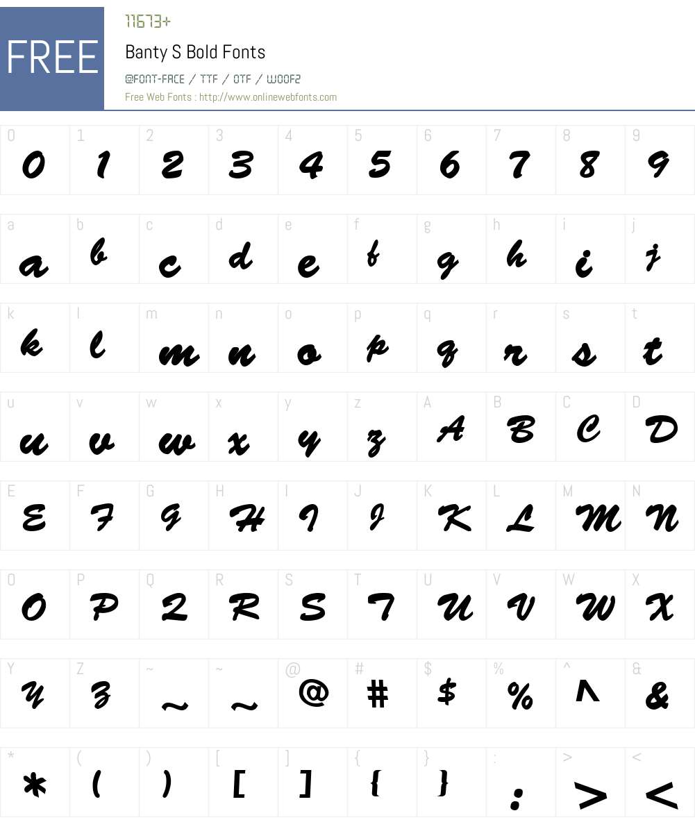 Banty S Font Screenshots