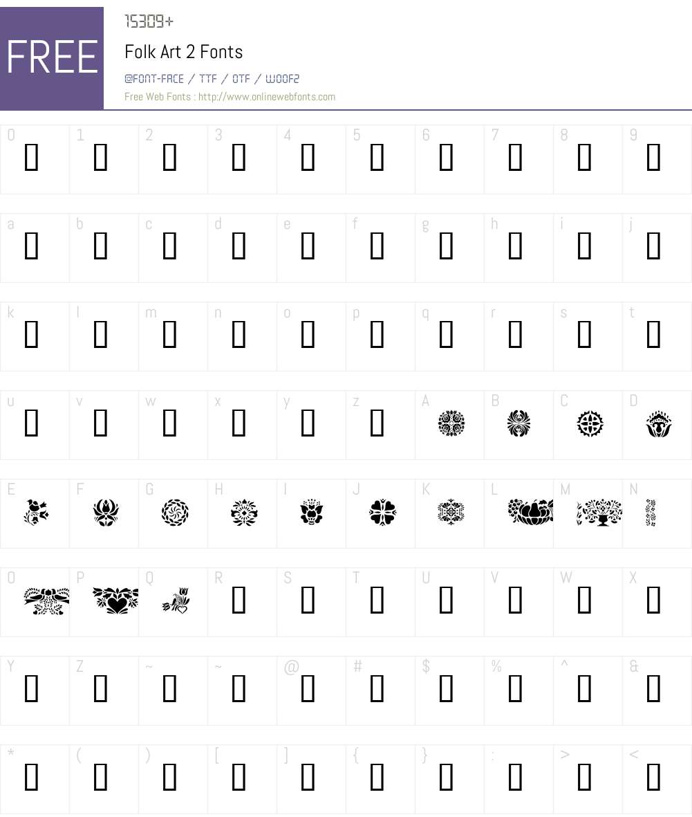 Folk Art 2 Font Screenshots