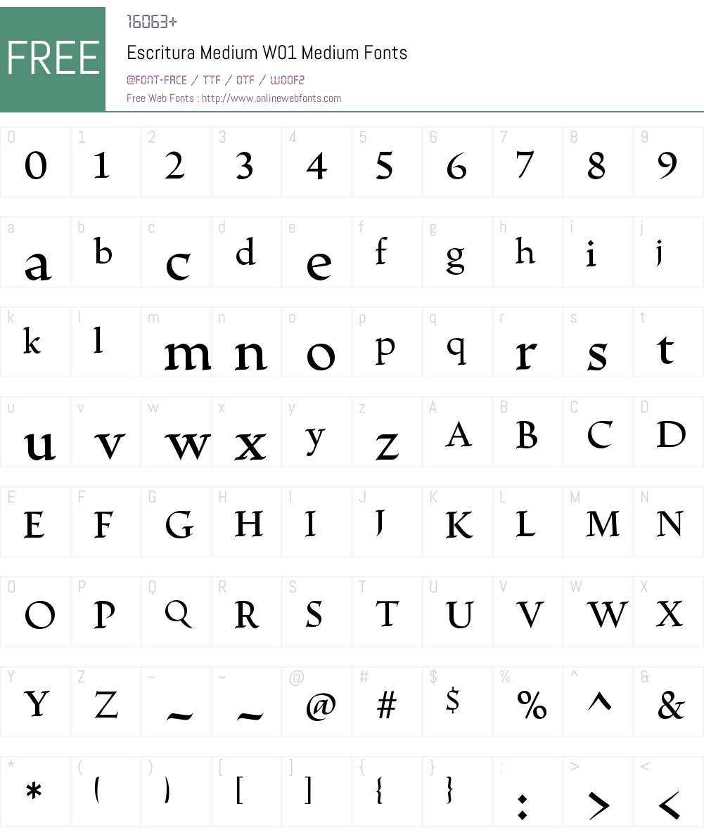 EscrituraMediumW01-Medium Font Screenshots