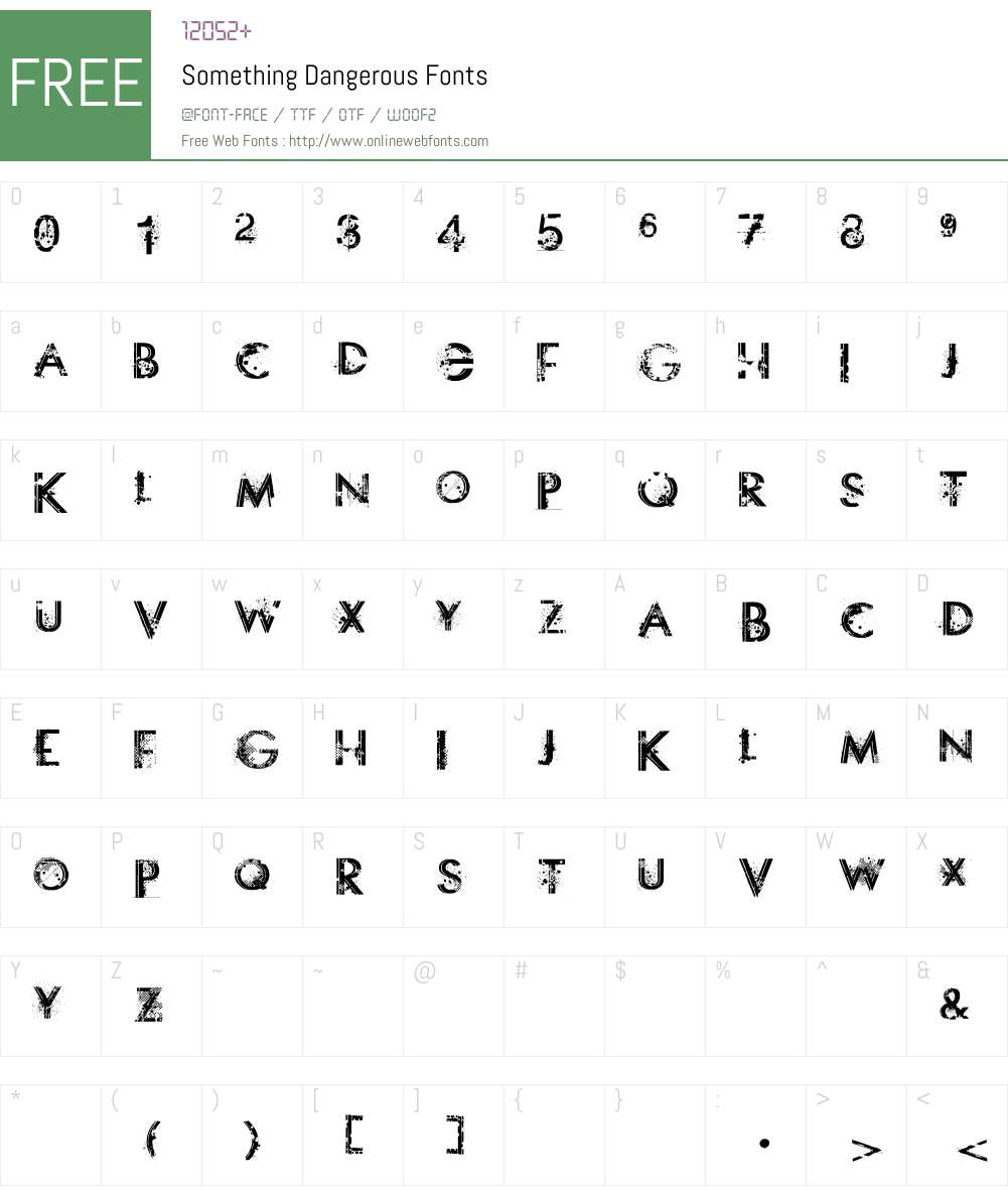 Something Dangerous Font Screenshots