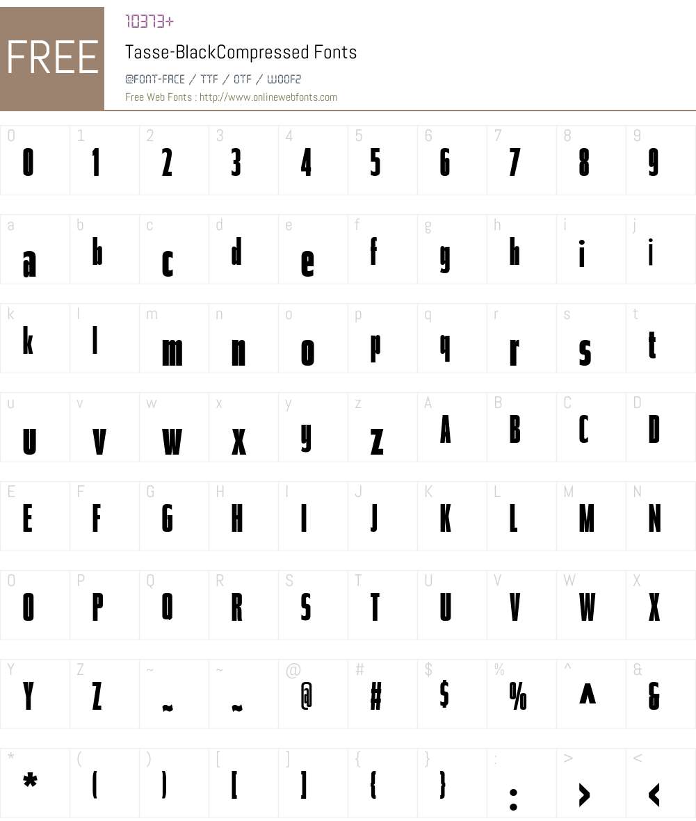Tasse Font Screenshots