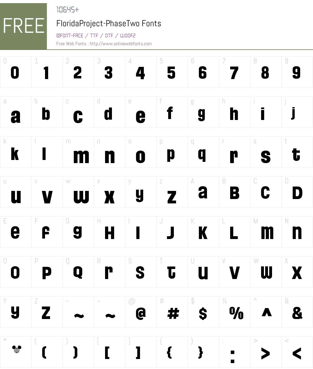 Florida Project Phase Two Font Screenshots