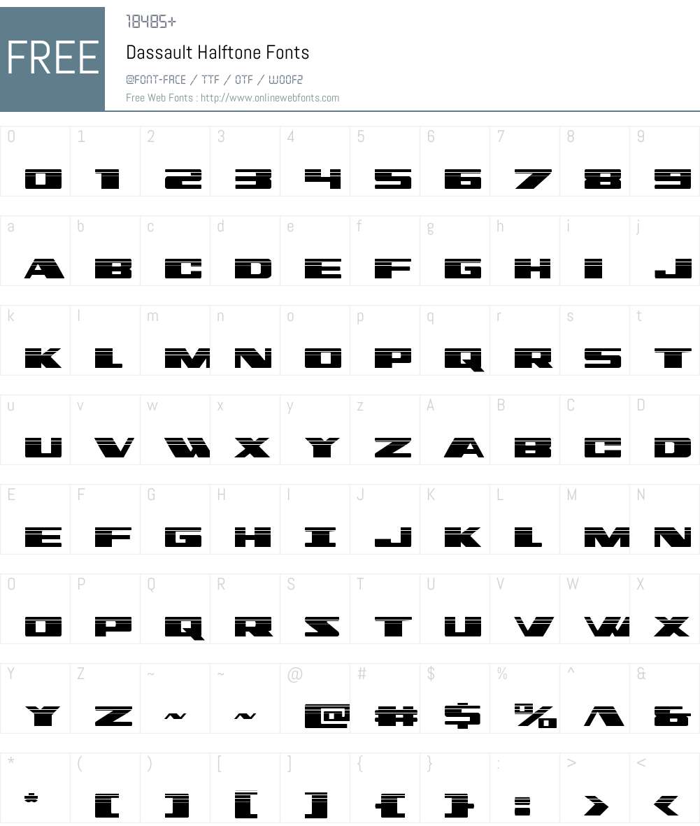 Dassault Halftone Font Screenshots