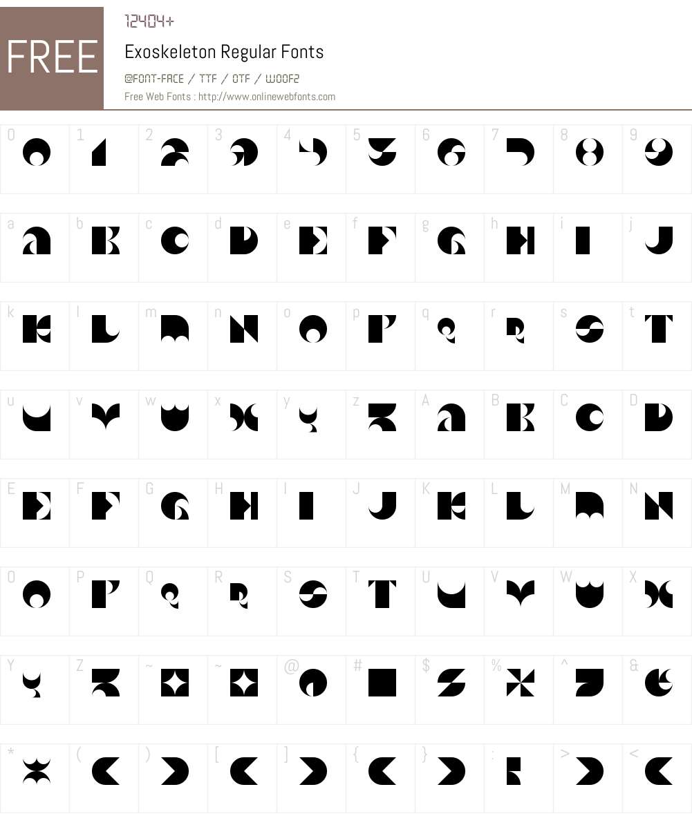 Exoskeleton Font Screenshots