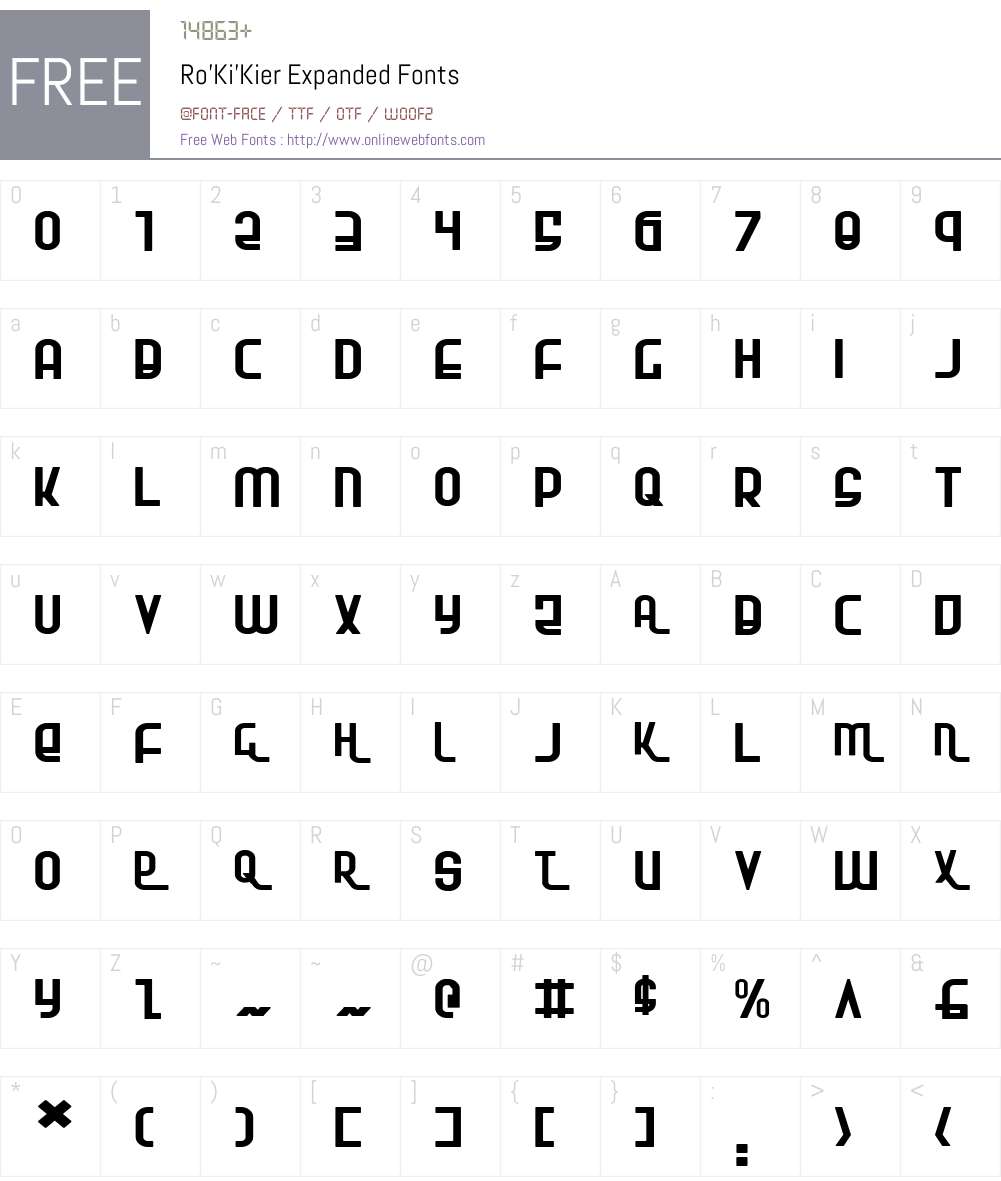 Ro'Ki'Kier Expanded Font Screenshots