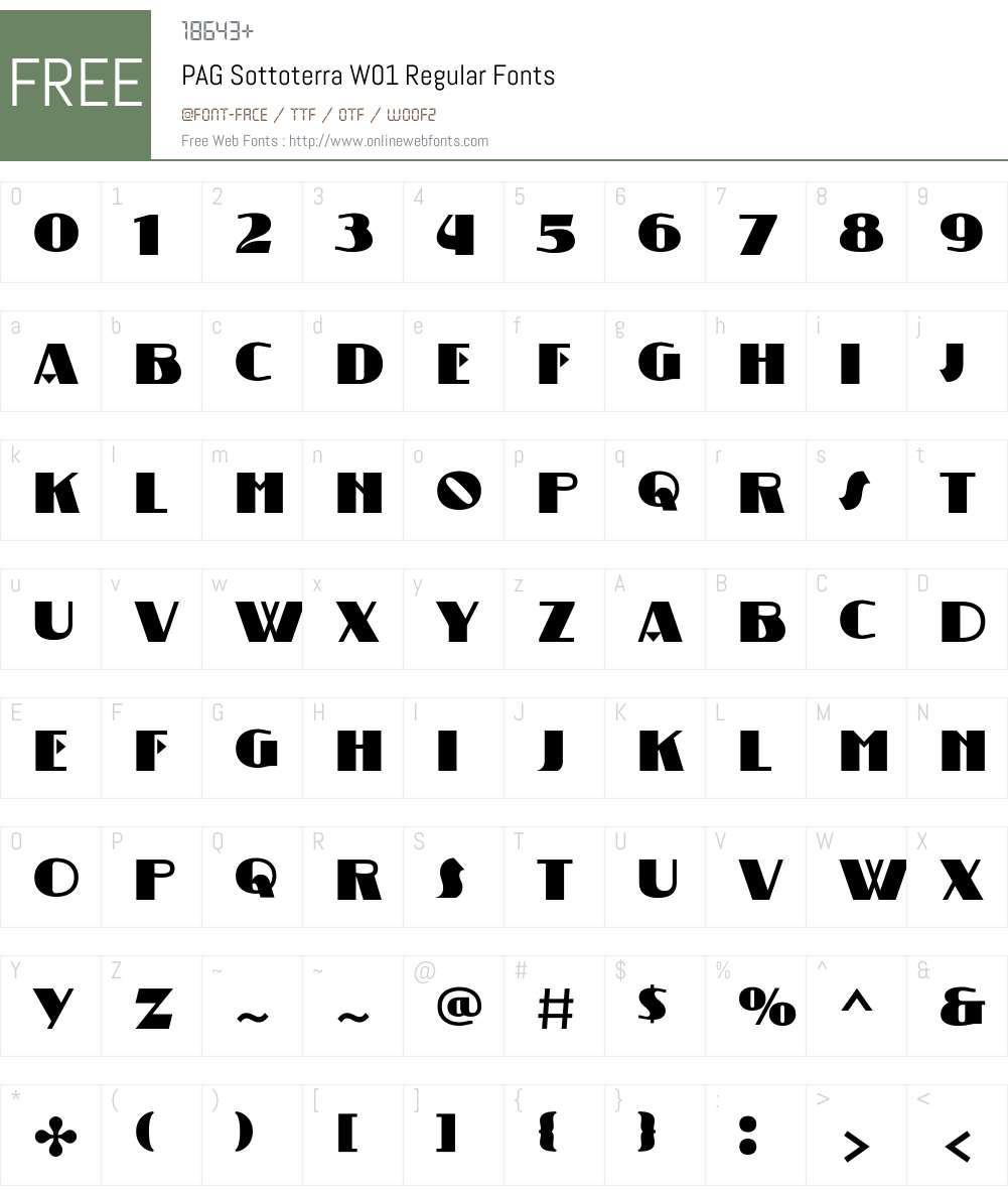 PAGSottoterraW01-Regular Font Screenshots