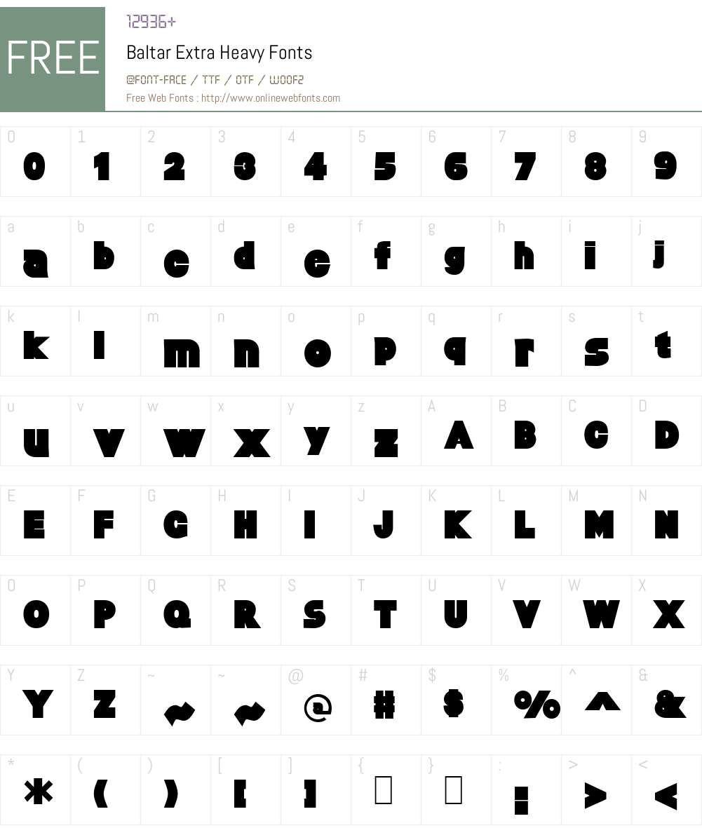 Baltar Font Screenshots