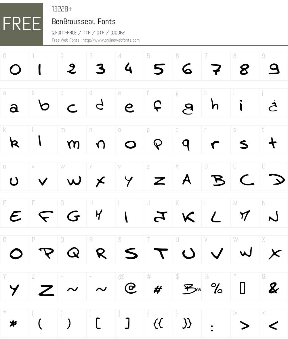 BenBrousseau Font Screenshots