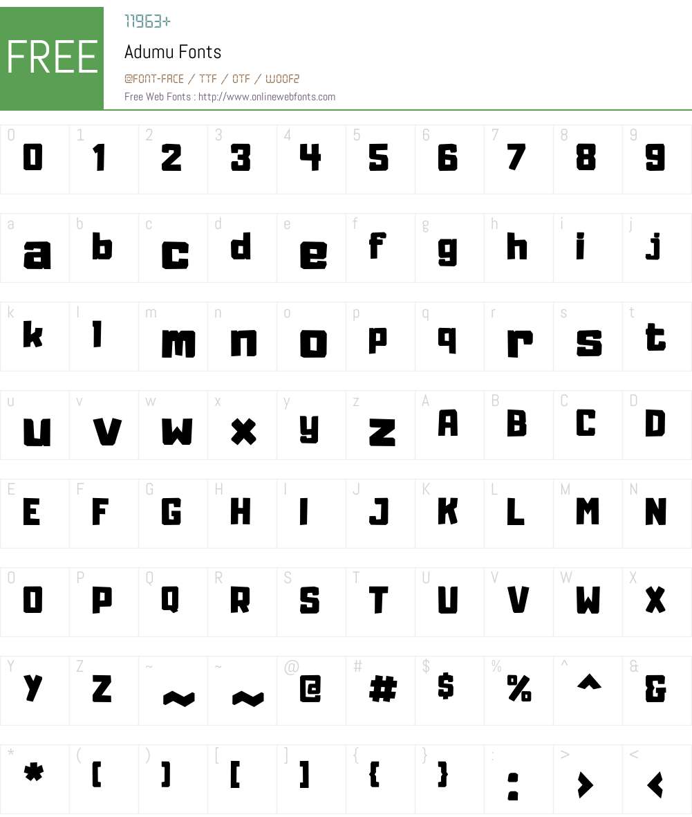 Adumu Font Screenshots