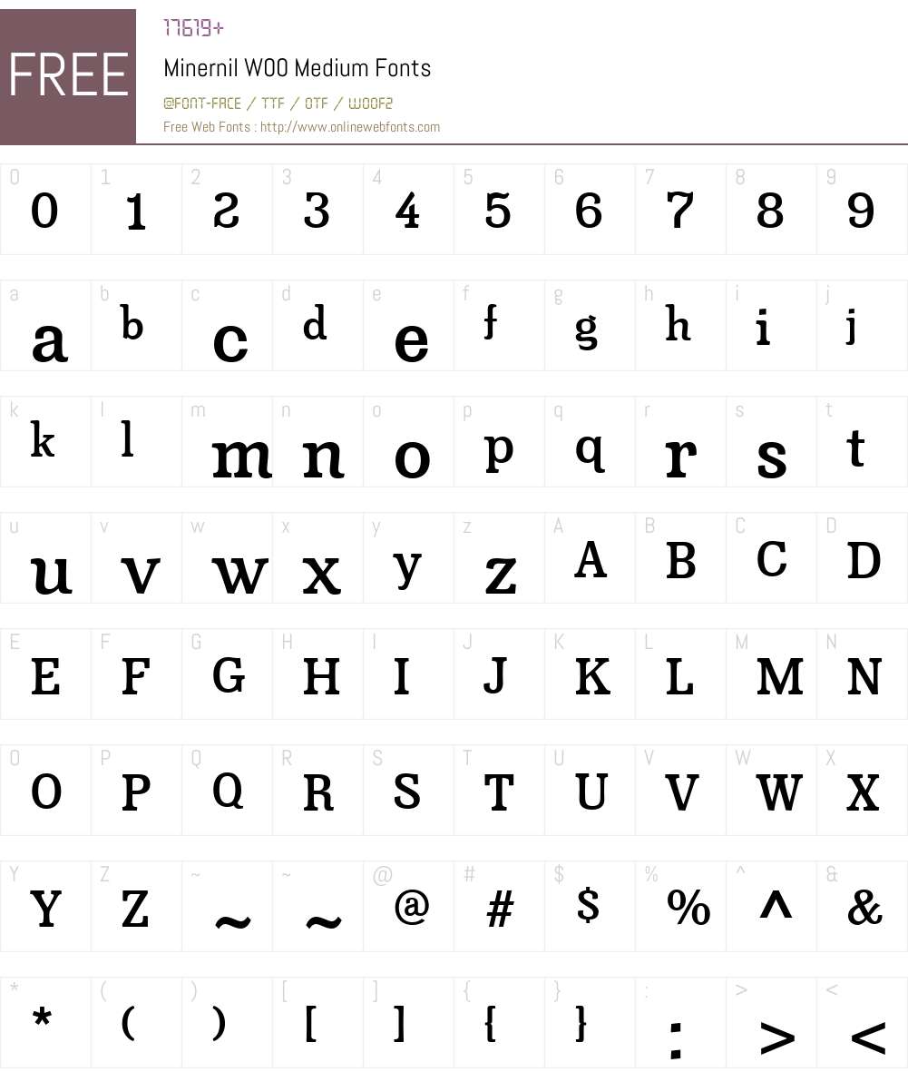 MinernilW00-Medium Font Screenshots