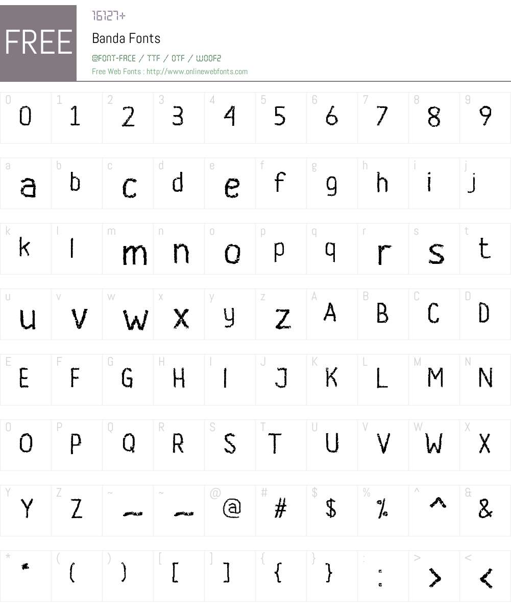 Banda Font Screenshots