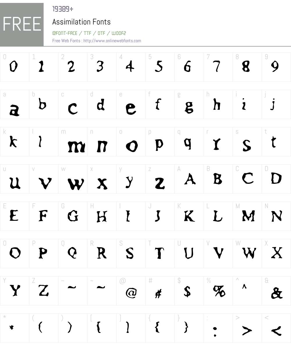 Assimilation Font Screenshots