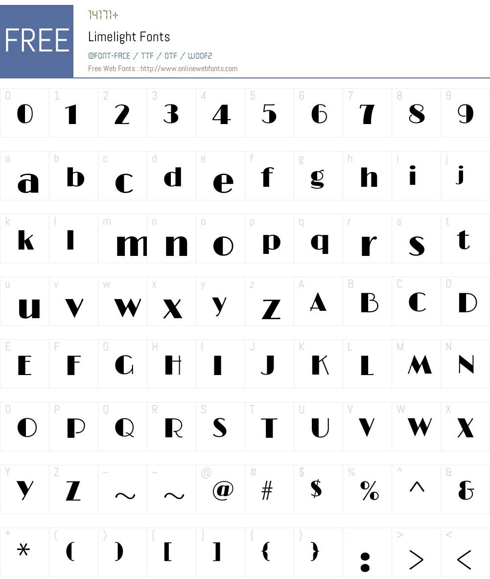 Limelight Font Screenshots