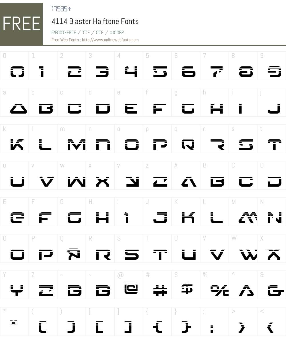 4114 Blaster Halftone Font Screenshots