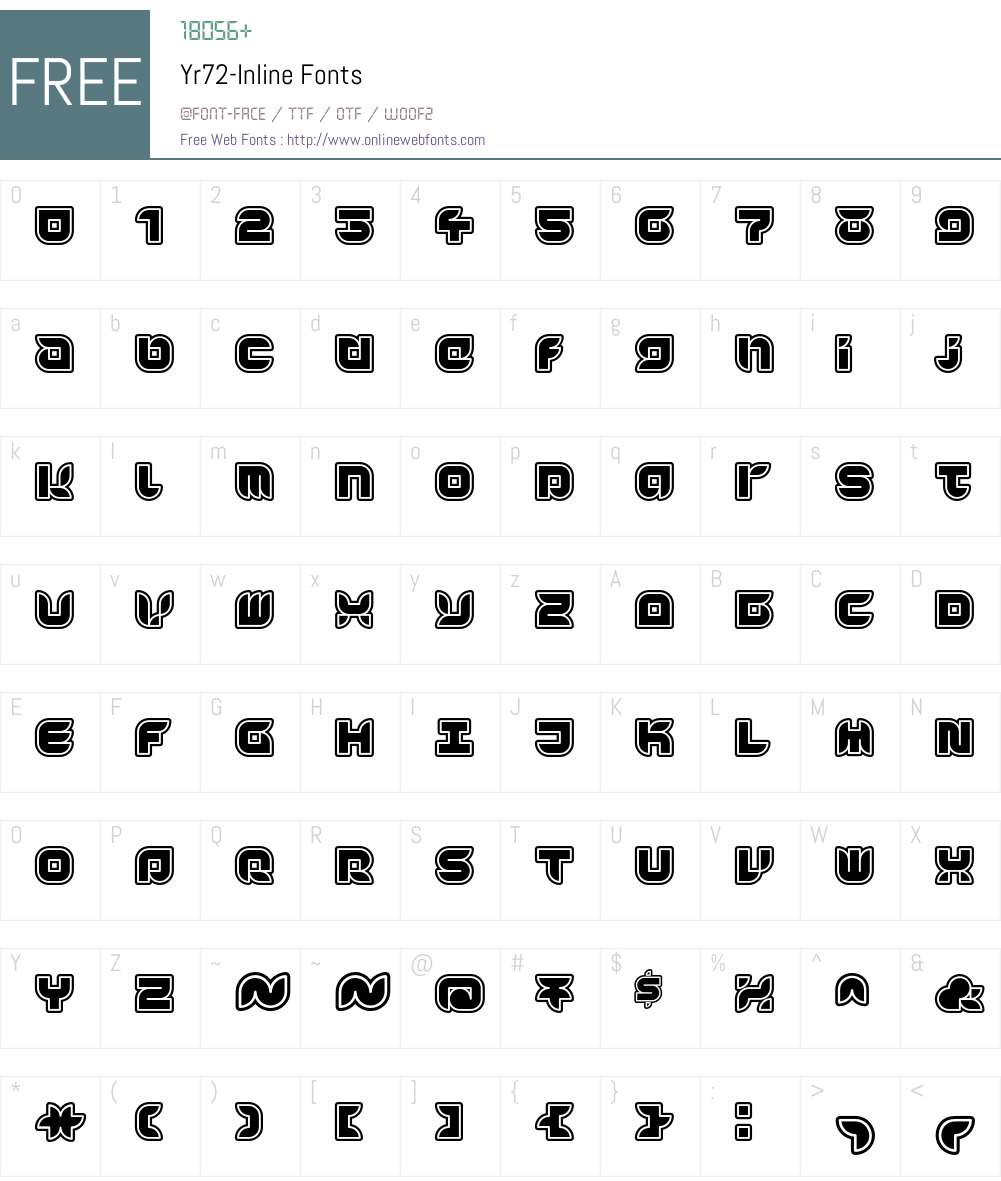 Yr72 Font Screenshots