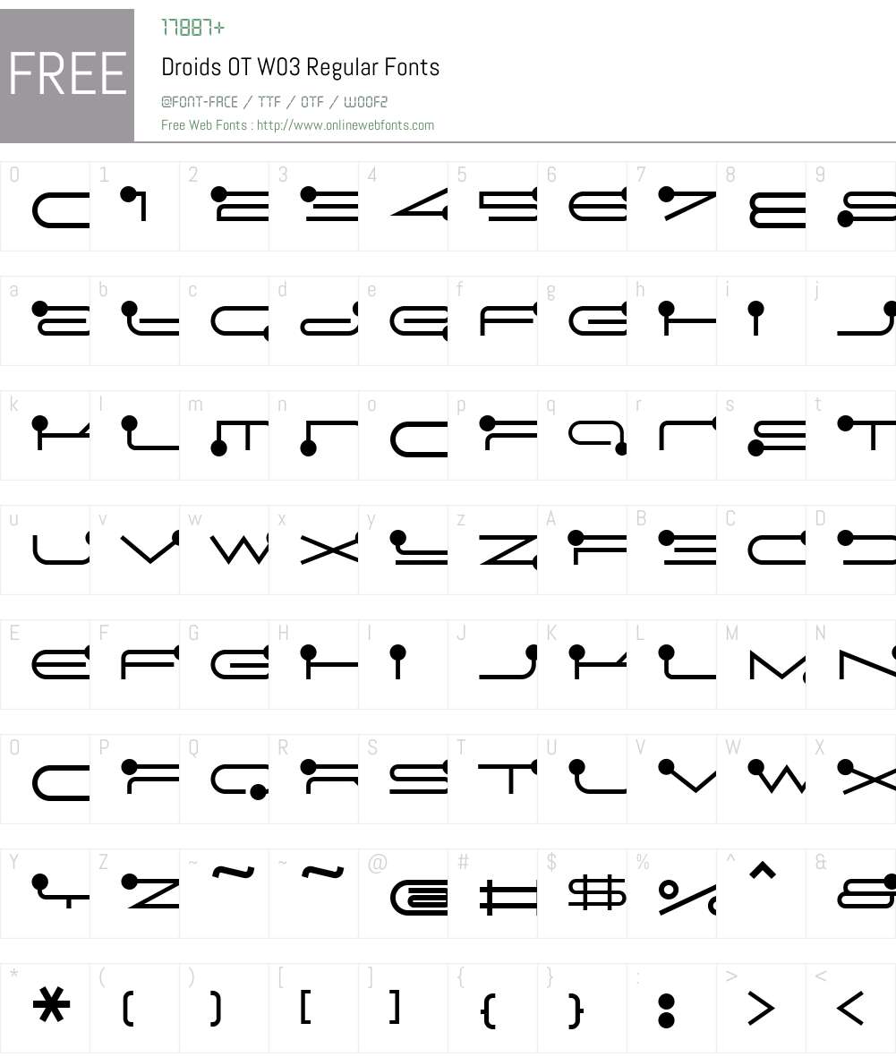 FF Droids Font Screenshots