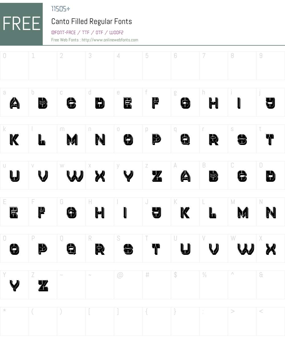 Canto Filled Font Screenshots