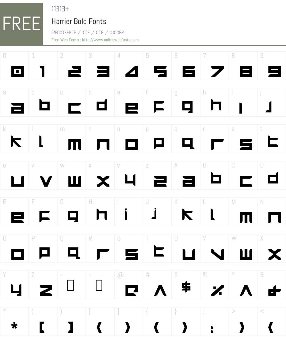 Harrier Bold Font Screenshots