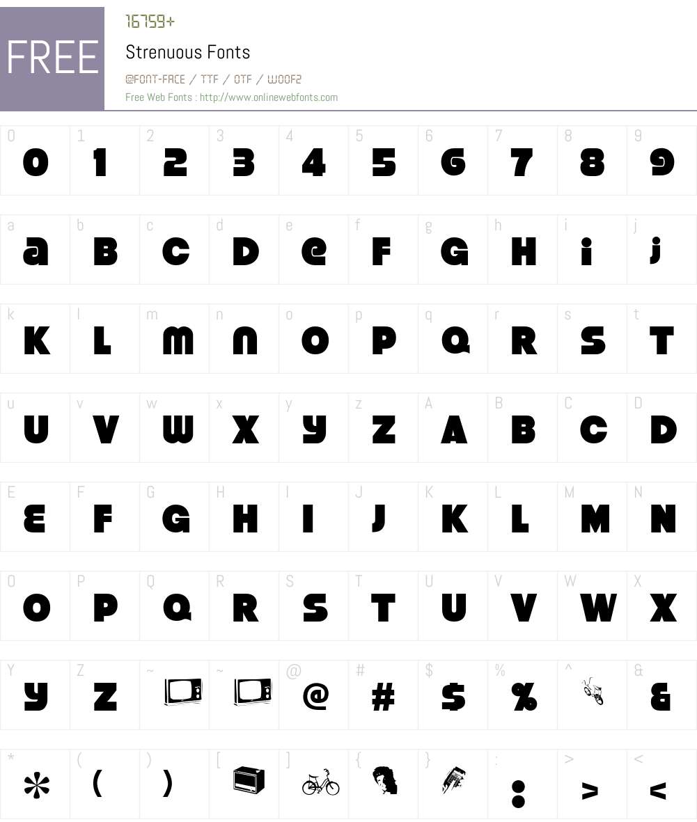 Strenuous Font Screenshots