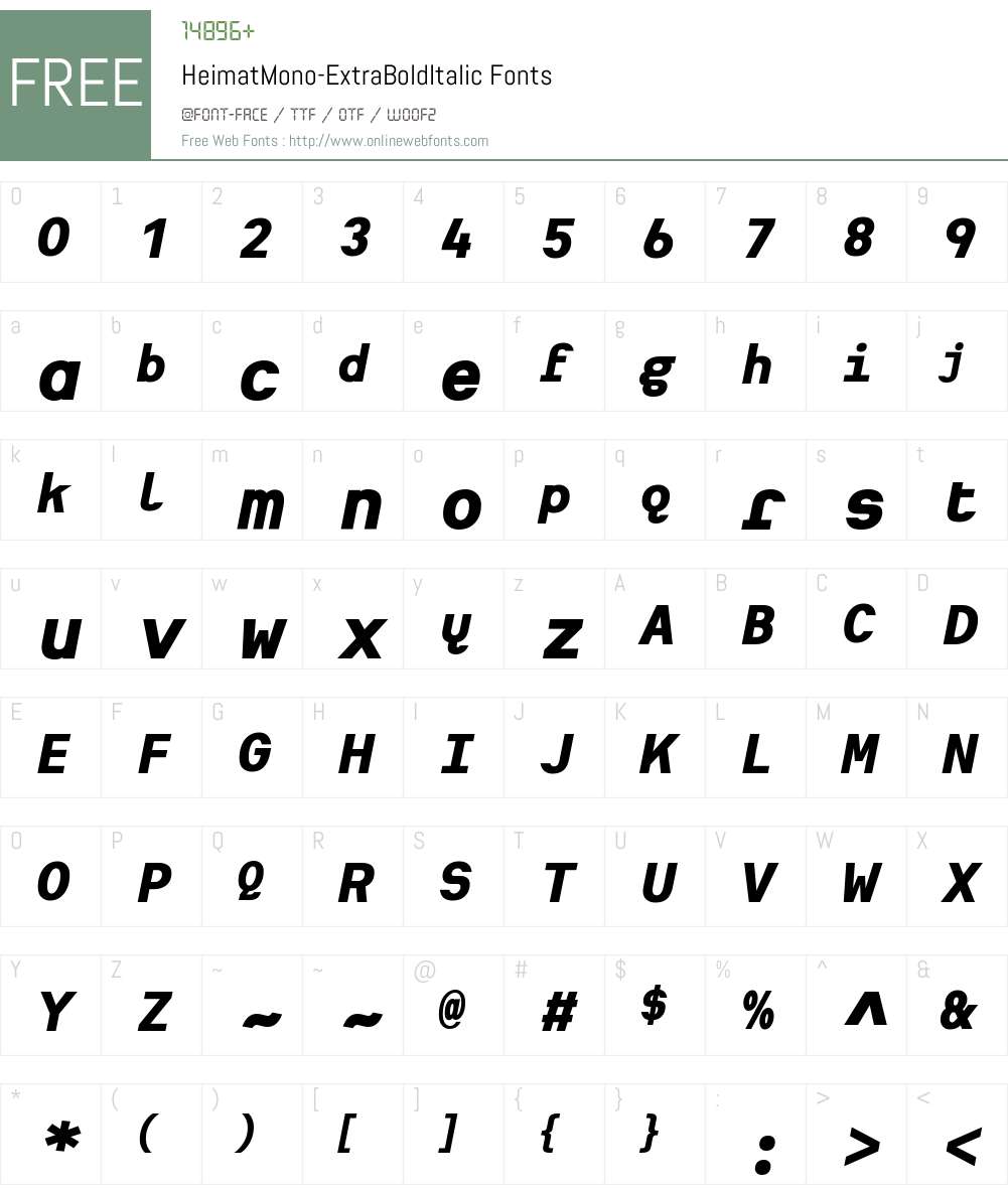 Heimat Mono ExtraBold Font Screenshots