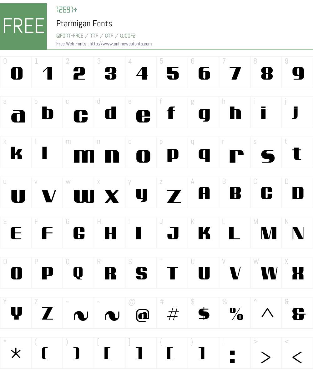 Ptarmigan Font Screenshots