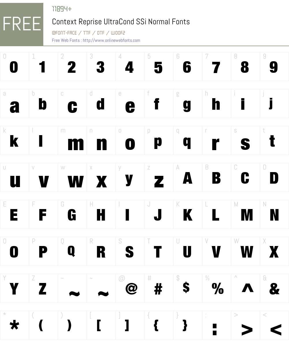 Context Reprise UltraCond SSi Font Screenshots