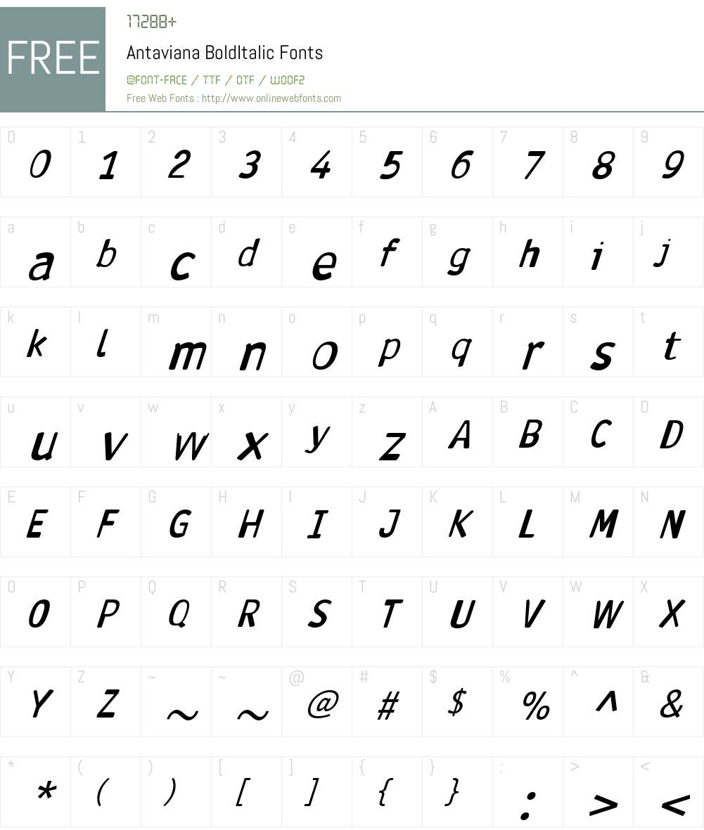 Antaviana Font Screenshots