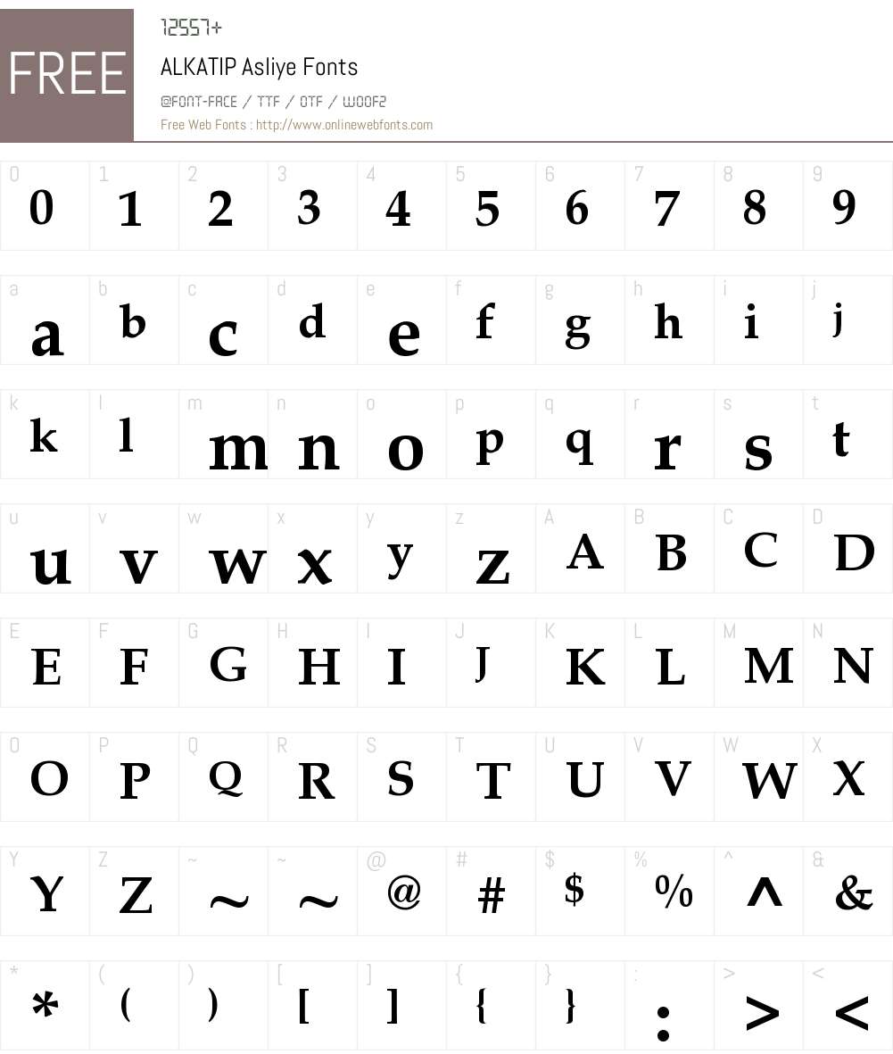 ALKATIP Asliye Font Screenshots