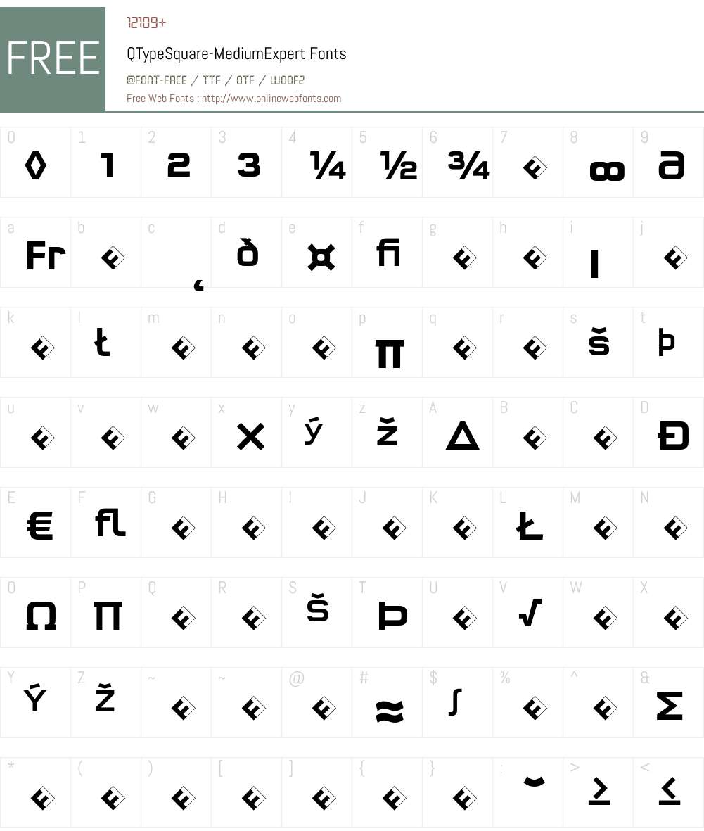 QTypeSquare-MediumExpert Font Screenshots