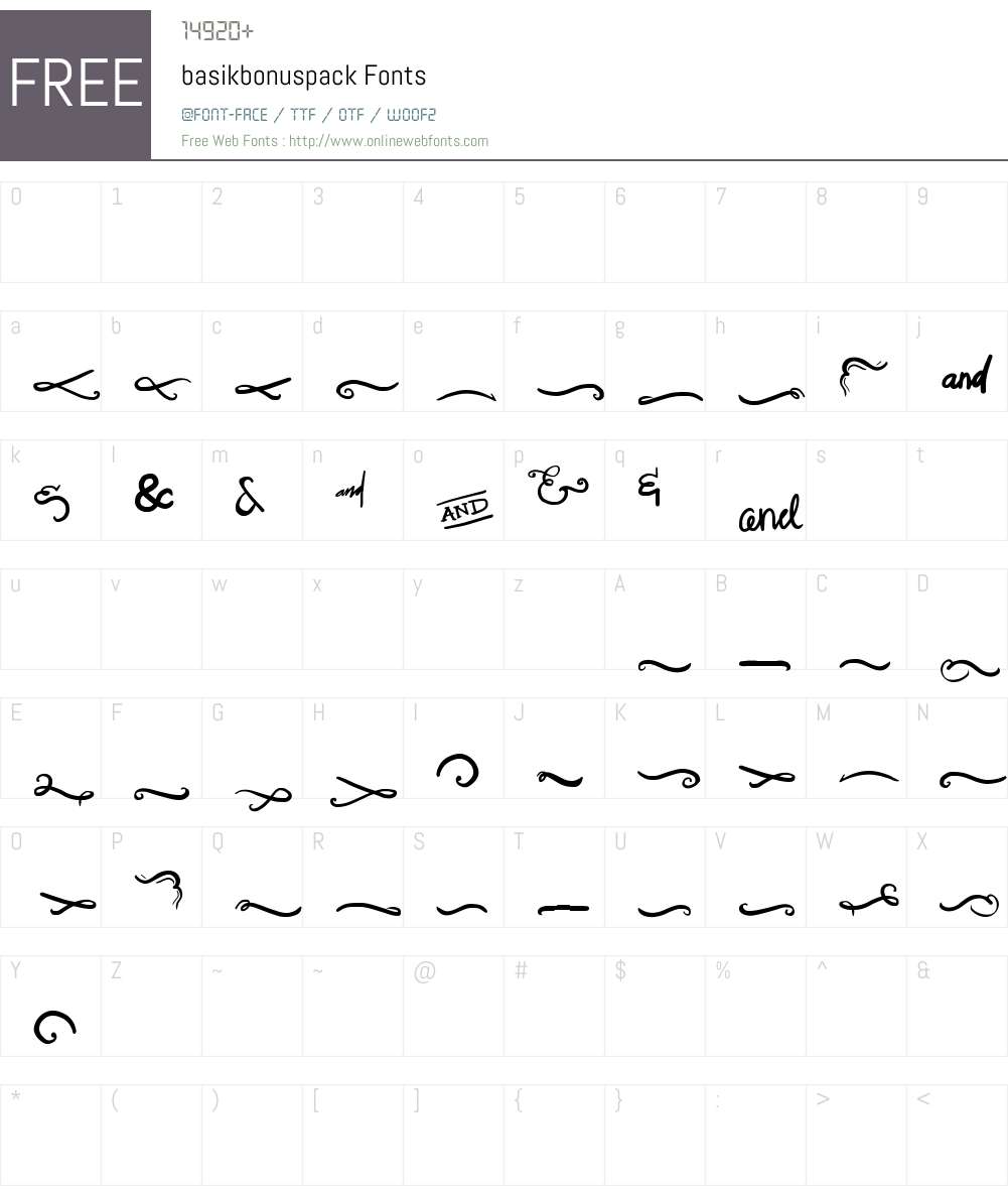 basik bonus pack Font Screenshots
