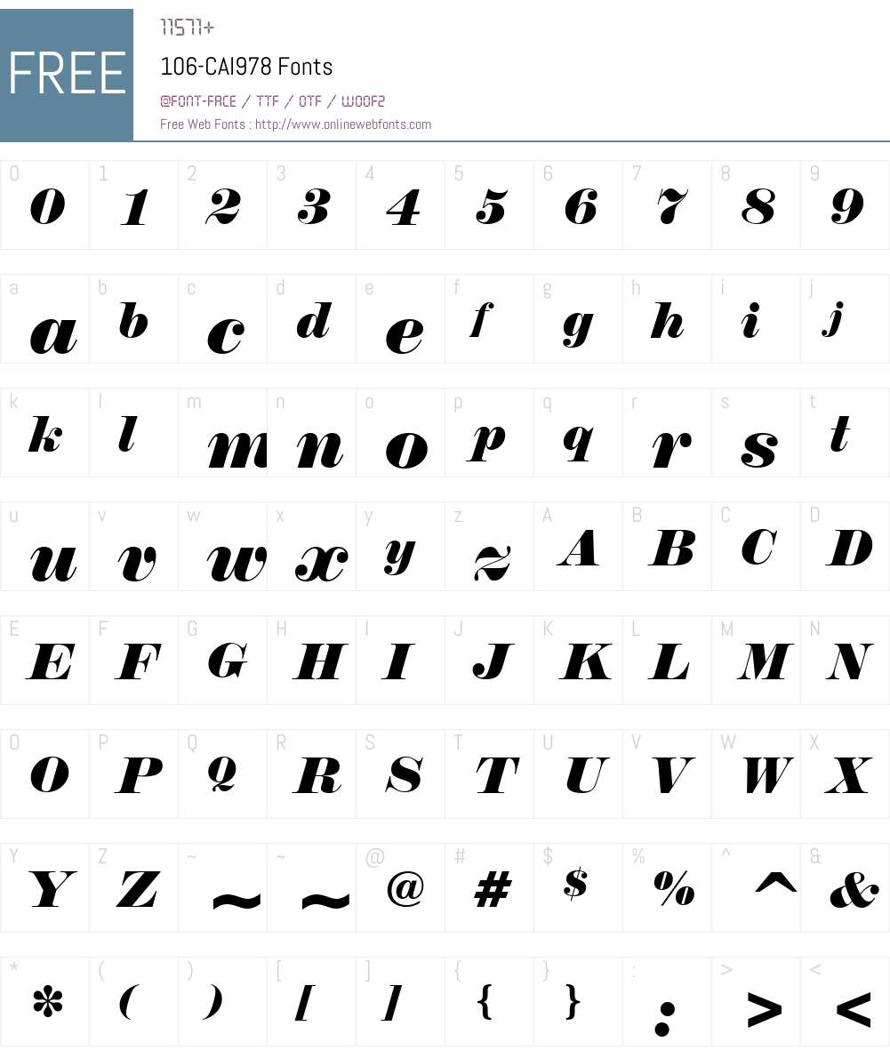 106-CAI978 Font Screenshots