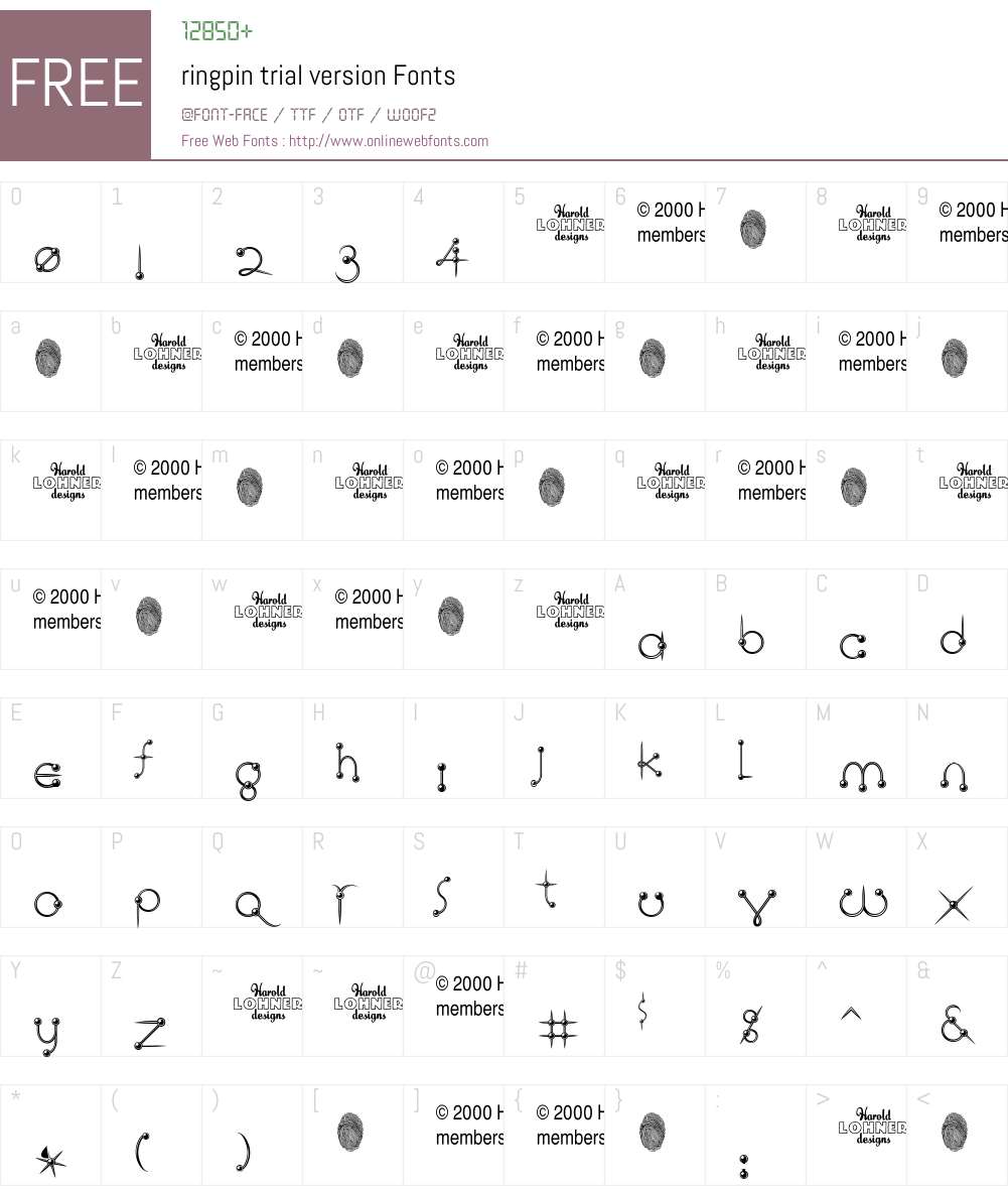 ringpin Font Screenshots