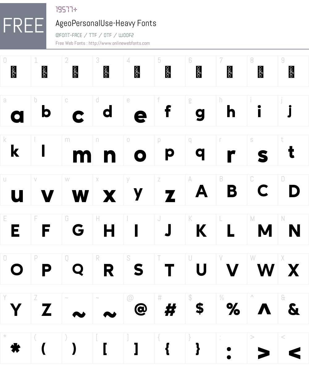 Ageo Personal Use Heavy Font Screenshots