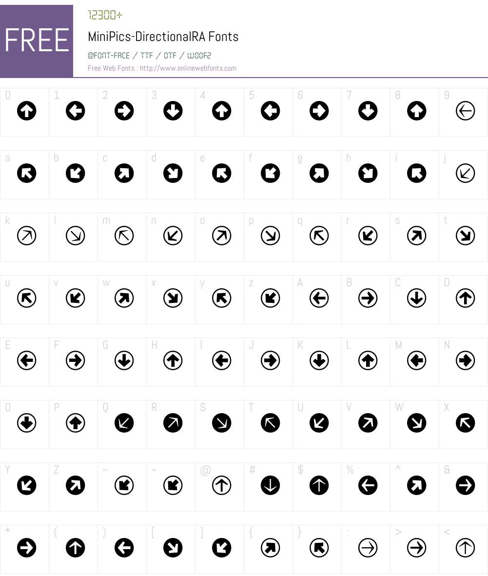 MiniPics Font Screenshots