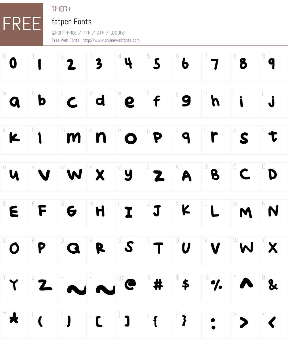 fatpen Font Screenshots